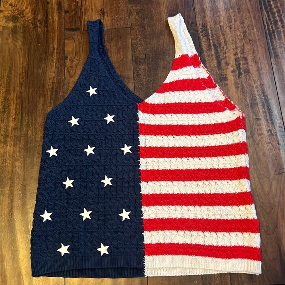 moon & madison Patriotic Tank Top in Red, White, and Blue